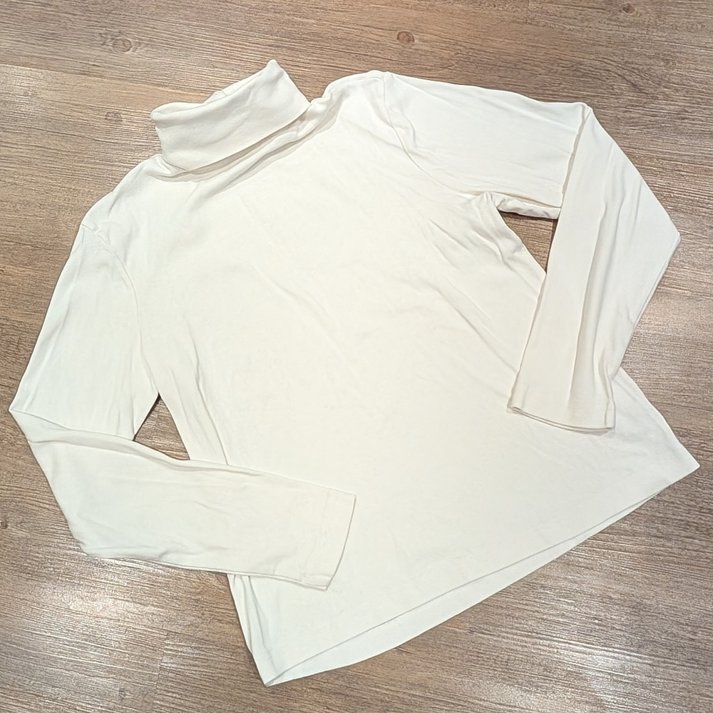 100% Cotton White Turtle Neck Sweater
